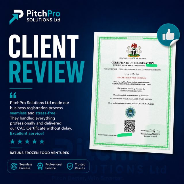 CAC registration client review from Batuns Frozen Food Ventures