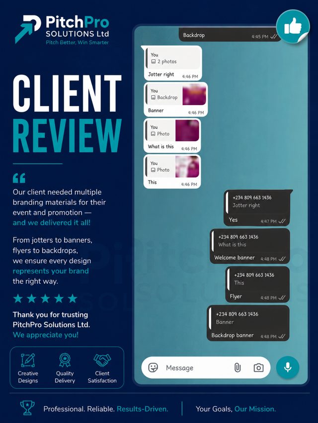 Event branding client review