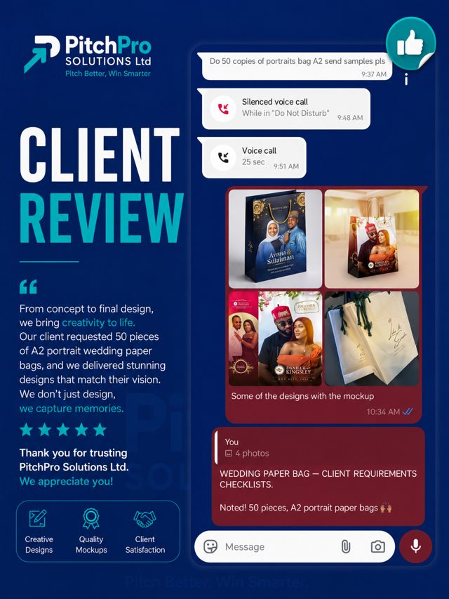 Wedding paper bags client review